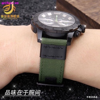 Dây đồng hồ thể thao fossil tianmeishi jeep 0922 bằng vải canvas màu xanh lá đen phong cách quân đội cho nam