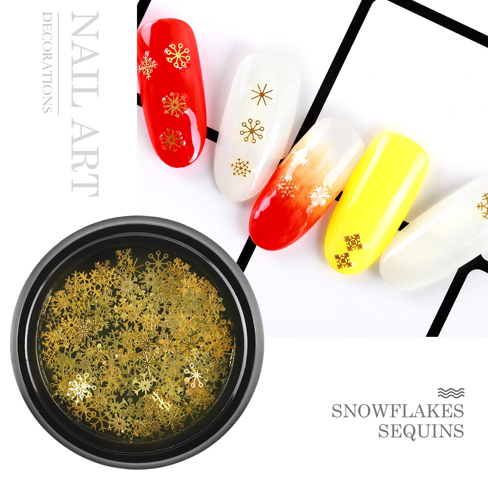 Phụ Kiện Trang Trí Móng Tay Hình Bông Tuyết 3D Lấp Lánh Xinh Xắn