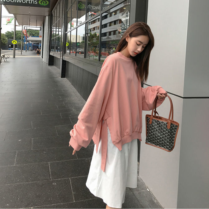 Bộ Áo Hoodie Dài Tay + Chân Váy Xinh Xắn Theo Phong Cách Hàn Quốc