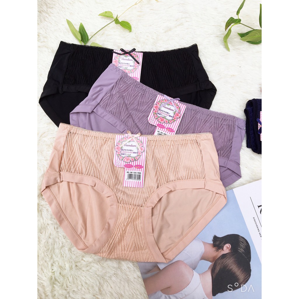 Combo 10 quần lót thun lạnh pha ren cao cấp xuất nhật 305