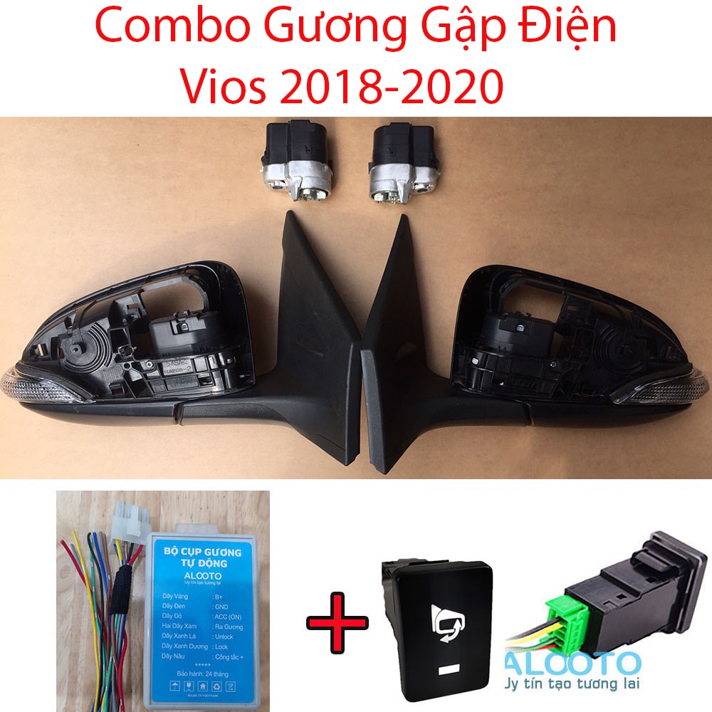 Bộ xương moto gương gập Toyota Vios/Yaris 2018-2019-2020 . Tặng kèm bộ mudun khóa cửa tự cụp gương và công tắc cụp gương