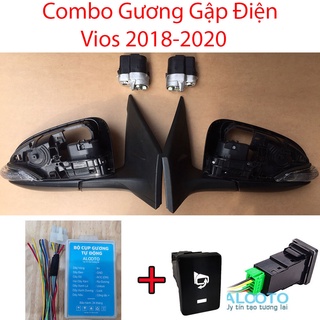 Bộ xương moto gương gập Toyota Vios/Yaris 2018-2019-2020 . Tặng kèm bộ mudun khóa cửa tự cụp gương và công tắc cụp gương