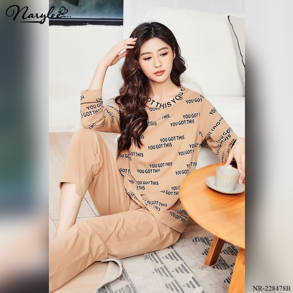 [CHÍNH HÃNG] Đồ bộ mặc nhà nữ dài tay NARYLEE chất liệu cotton kháng khuẩn chống tia UV mã NR8478