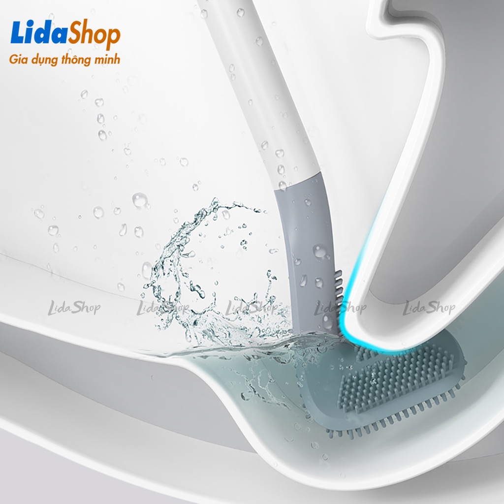 Cọ chà toilet silicon Lidashop , cọ chà rửa bồn cầu nhà tắm nhà vệ sinh bằng silicon tiện lợi