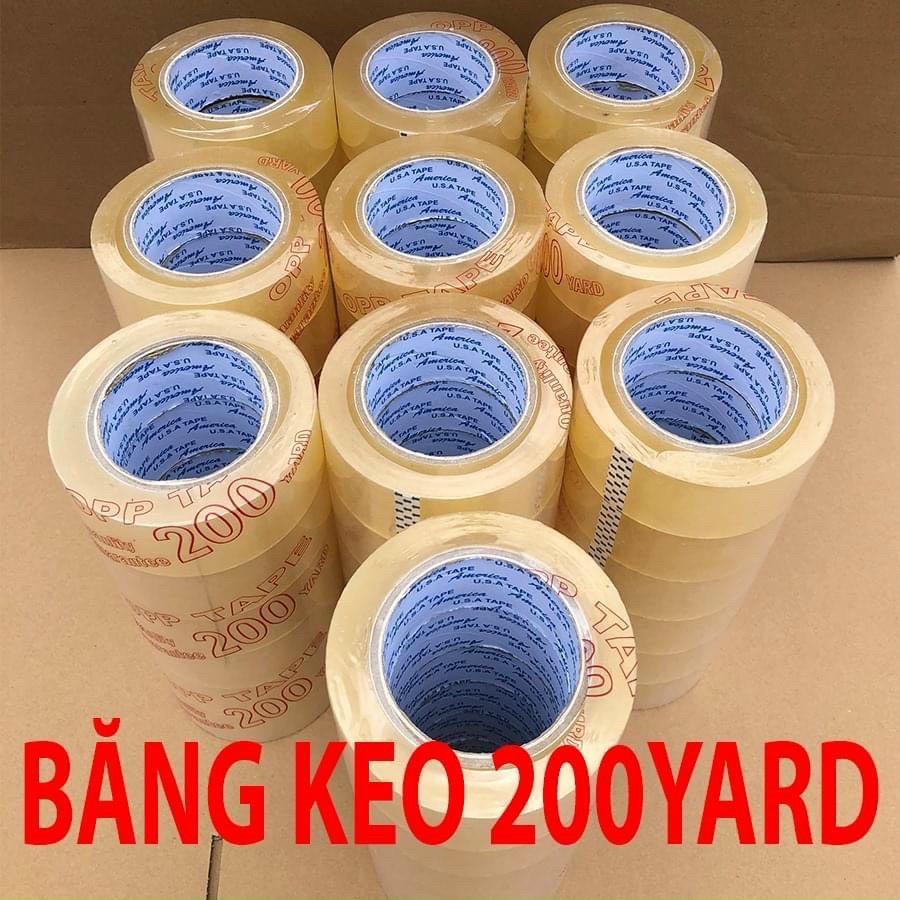 Băng keo nguyên cây trong/đục 200ya 1kg8 đủ