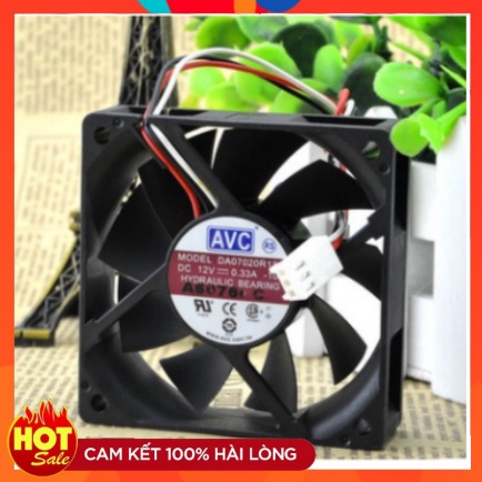 Fan 7cm  FOXCONN 0.50A, AVC 0.33A kích thước 70x70x15mm mới 98%