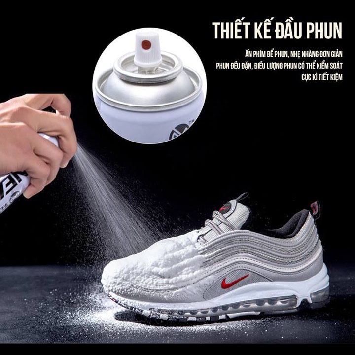 Chai xịt bọt vệ sinh giày dép SNEAKER 300ml xịt trắng giày nhanh tiện lợi an toàn