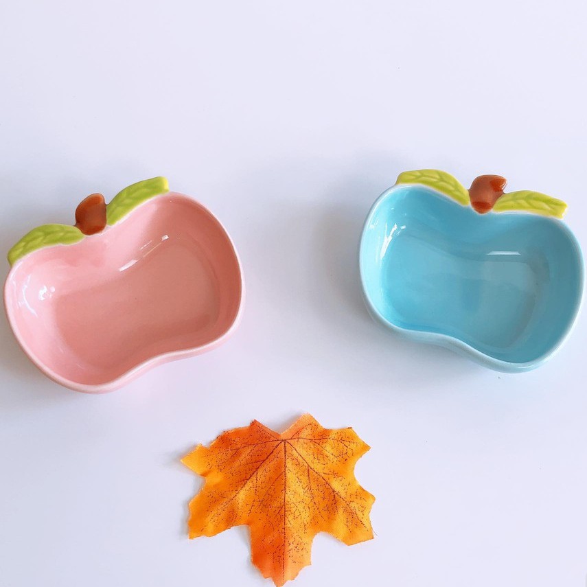 Bát Ăn Dặm Gốm Sứ Đẹp Dễ Thương Kiểu Nhật Hình Quả Táo, Chén Ăn Cơm Của Bé