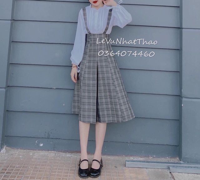 [ BAO ĐẸP NHƯ HÌNH] sét yếm carô áo trắng tay nơ⚡CÓ HÌNH THẬT ⚡HÀNG SẴN SYQ684 | BigBuy360 - bigbuy360.vn