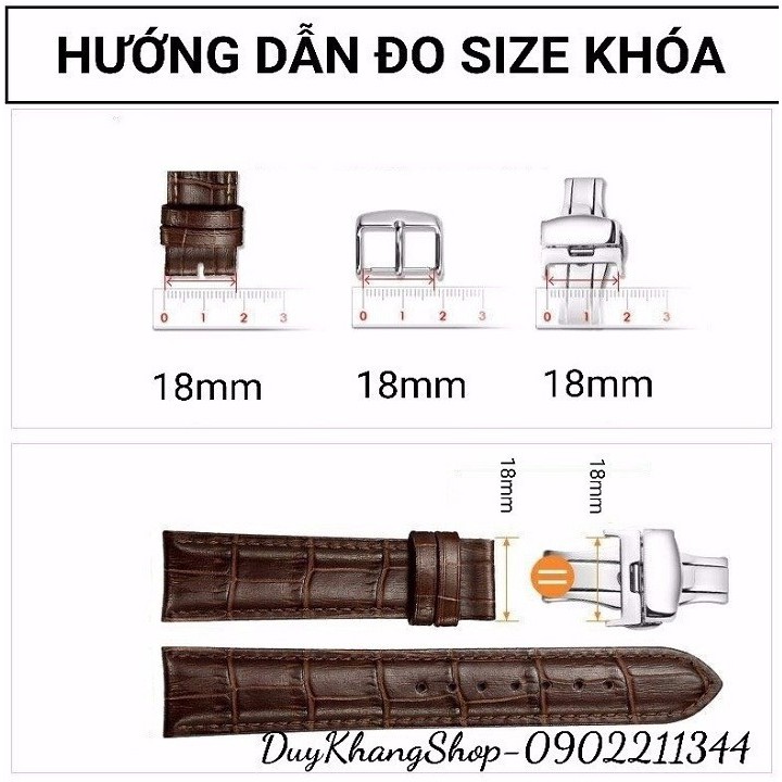 Khóa Bướm Đồng Hồ Gập - Khóa Đồng Hồ 16mm 18mm 20mm