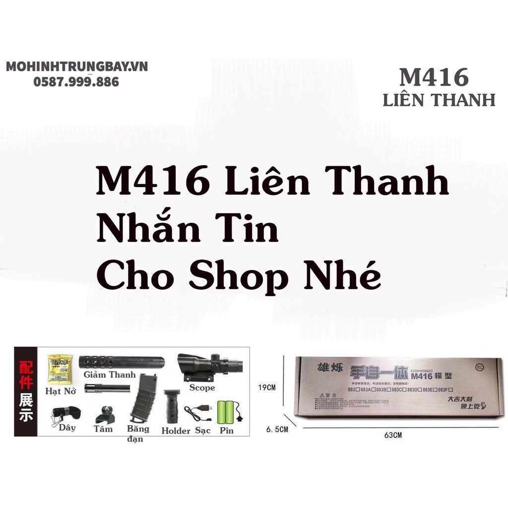 Mô Hình Nhân Vật Nhập Vai Hành Động M416 Liên Thanh 2 Chế Độ Giá Rẻ Tặng Kèm 2000 Viên Hạt