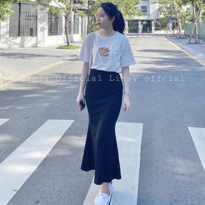Chân váy nữ đuôi cá len tăm dáng dài Bingshop