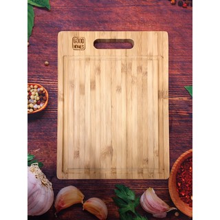 Thớt tre kháng khuẩn - có rãnh chứa nước - có tay cầm tiện lợi - cỡ NHỎ
