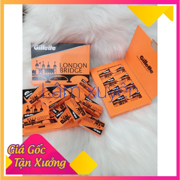 Dao lam Gillette cam london bridge hộp 100 lưỡi cạo mặt tóc nam nữ barber ( Mẫu Mới Dạng Vỉ ) 💝💝FREESHIP💝💝 chuyên dụng😍😘