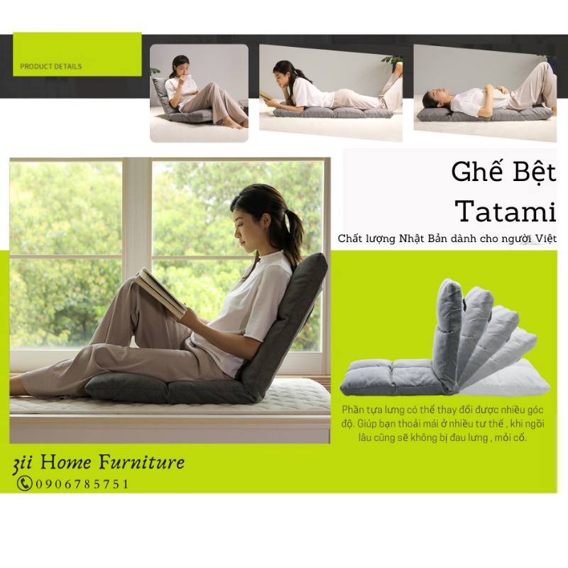 Ghế Bệt Tatami 3ii Home Chất Lượng Cao Ghế Rộng Ngồi Thoải Mái Đa Năng Điều Chỉnh Đa Góc Nhẹ Nhàng Êm Ái Giao Hàng Nhanh
