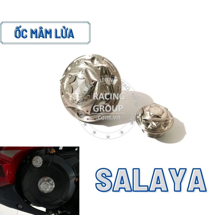 Ốc mâm lửa Salaya Honda, YA inox 304 chống rỉ sét cho Exciter, Winner 150, Wave, Sirius,...và nhiều dòng xe tương thích