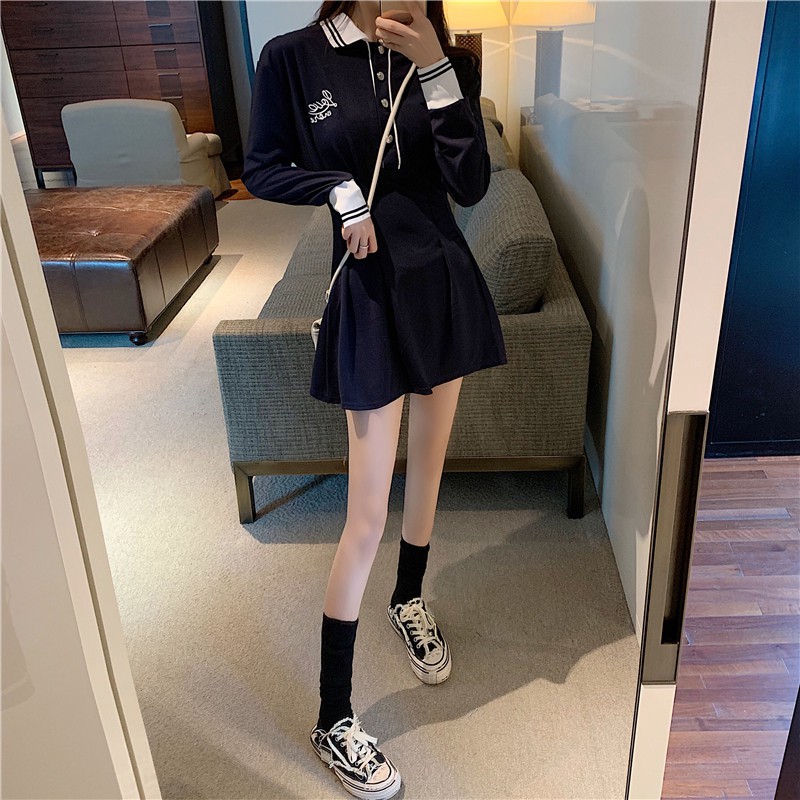 Đầm thun nữ dáng xòe tay dài Emilyshop