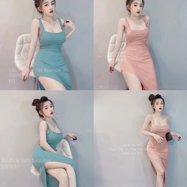 Đầm body sẻ tà dài 😍❤️