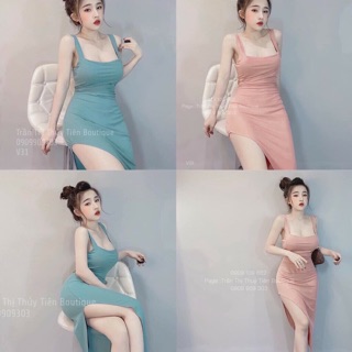 Đầm body sẻ tà dài 😍❤️