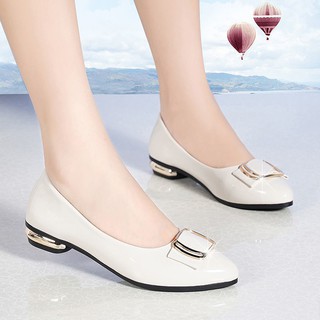 Thoải mái đế mềm tính khí tốt cho mẹ giày dày bà bầu đơn da công sở đa năng