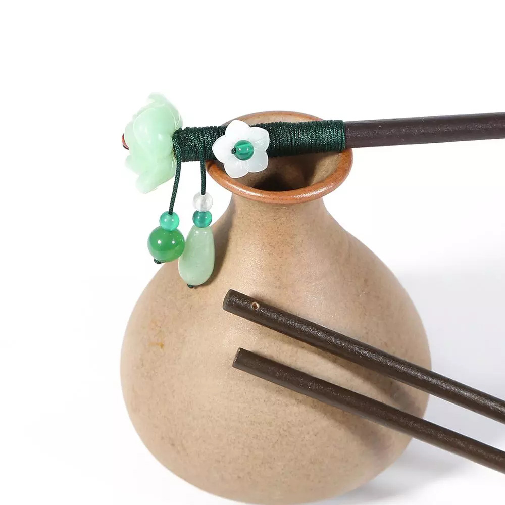 Set 5 Trâm Cài Tóc Bằng Gỗ Phong Cách Trung Hoa 18 / 15cm