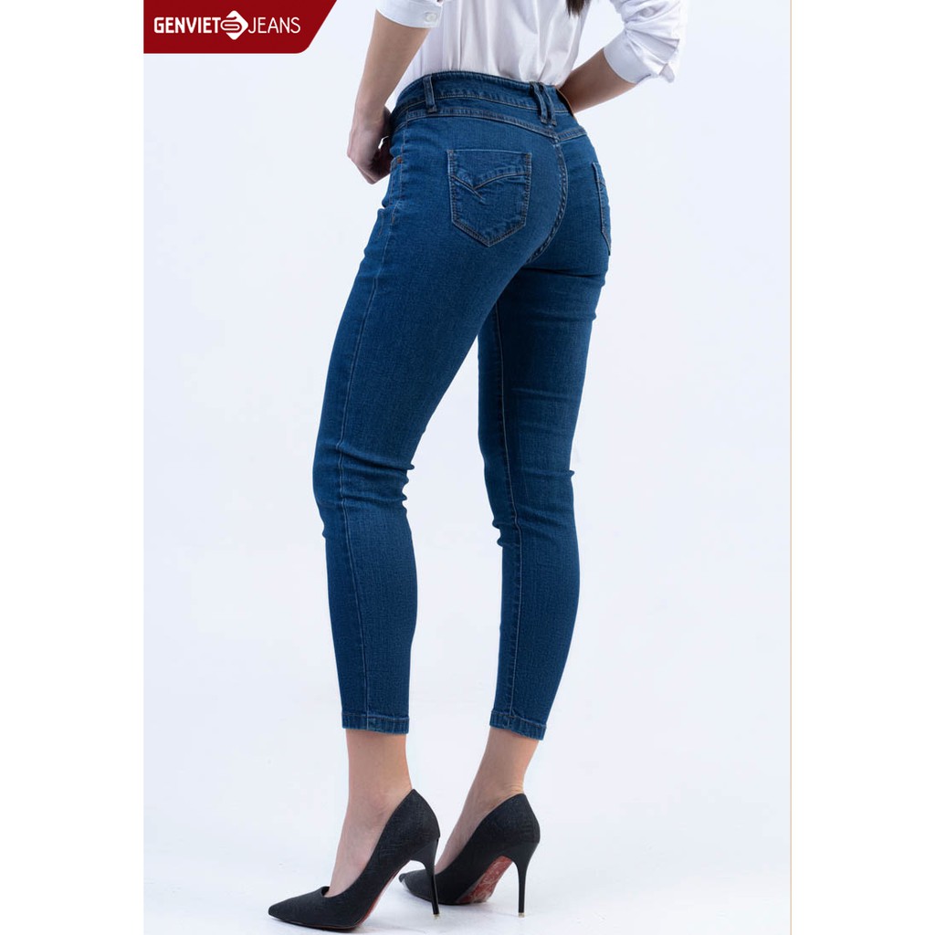 Quần Jeans dài Nữ DQ103J749 GENVIET