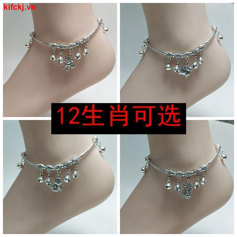 Lắc chân đính chuông phong cách retro thời trang dành cho nữ