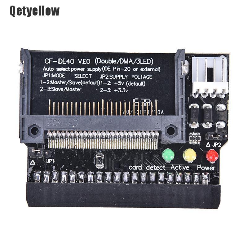 Qetyellow Compact Flash CF to 3.5 Female 40 Pin IDE Bootable Adapter Converter Card