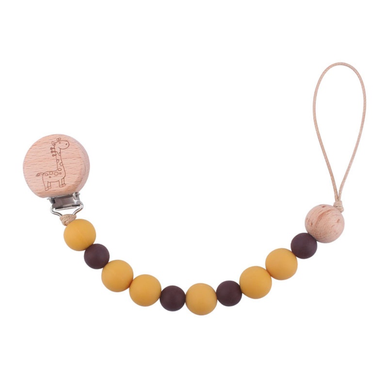 Vòng Tay Chuỗi Hạt Đeo Tay Gắn Núm Vú Giả Dễ Thương Cho Bé Mọc Răng