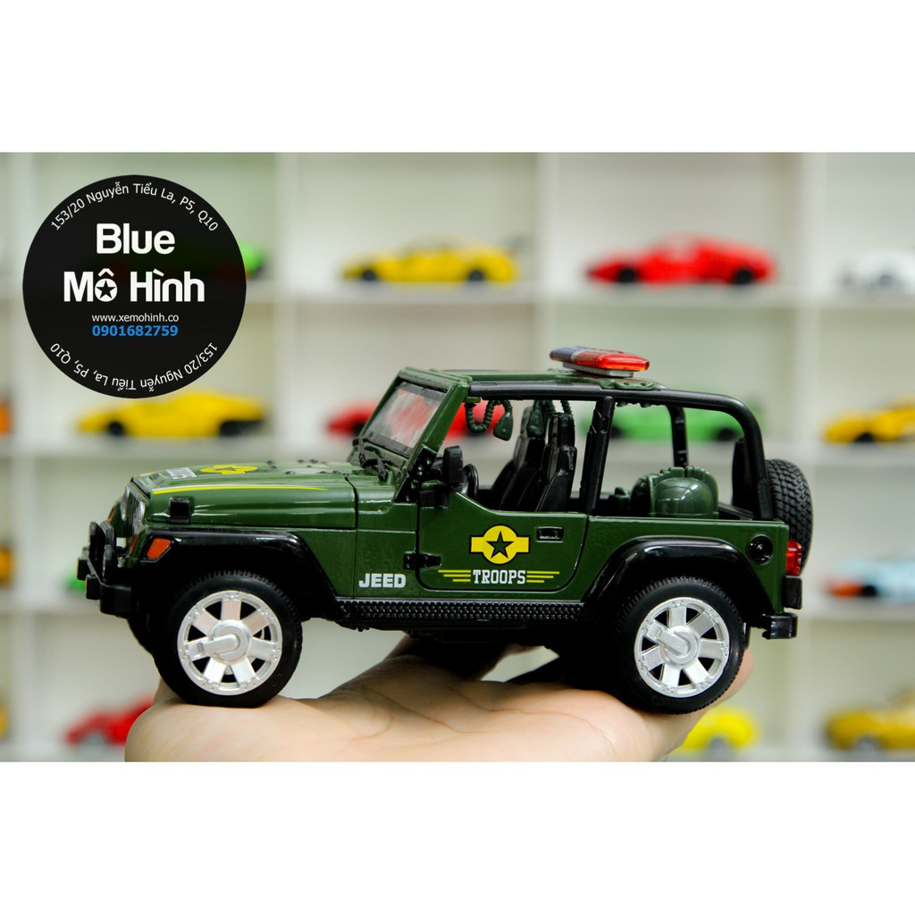 Blue mô hình | Xe mô hình Jeep Rubicon mui trần 1:32