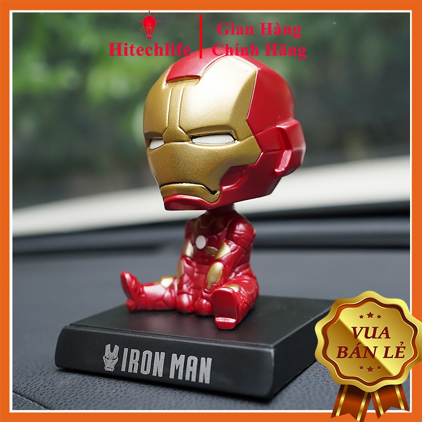 Phụ Kiện Hitechlife Trang Trí Taplo Xe Hơi Kèm Giá Đỡ Điện Thoại Spiderman Iron Man Captain Cực Đáng Yêu Trang Trí Ô Tô