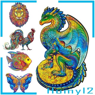 Wooden Animal Puzzles Model DIY Craft Kit Jigsaw Puzzle Adult Kids