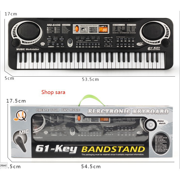 Đàn điện tử cho bé đàn piano 61 phím size vừa 00036