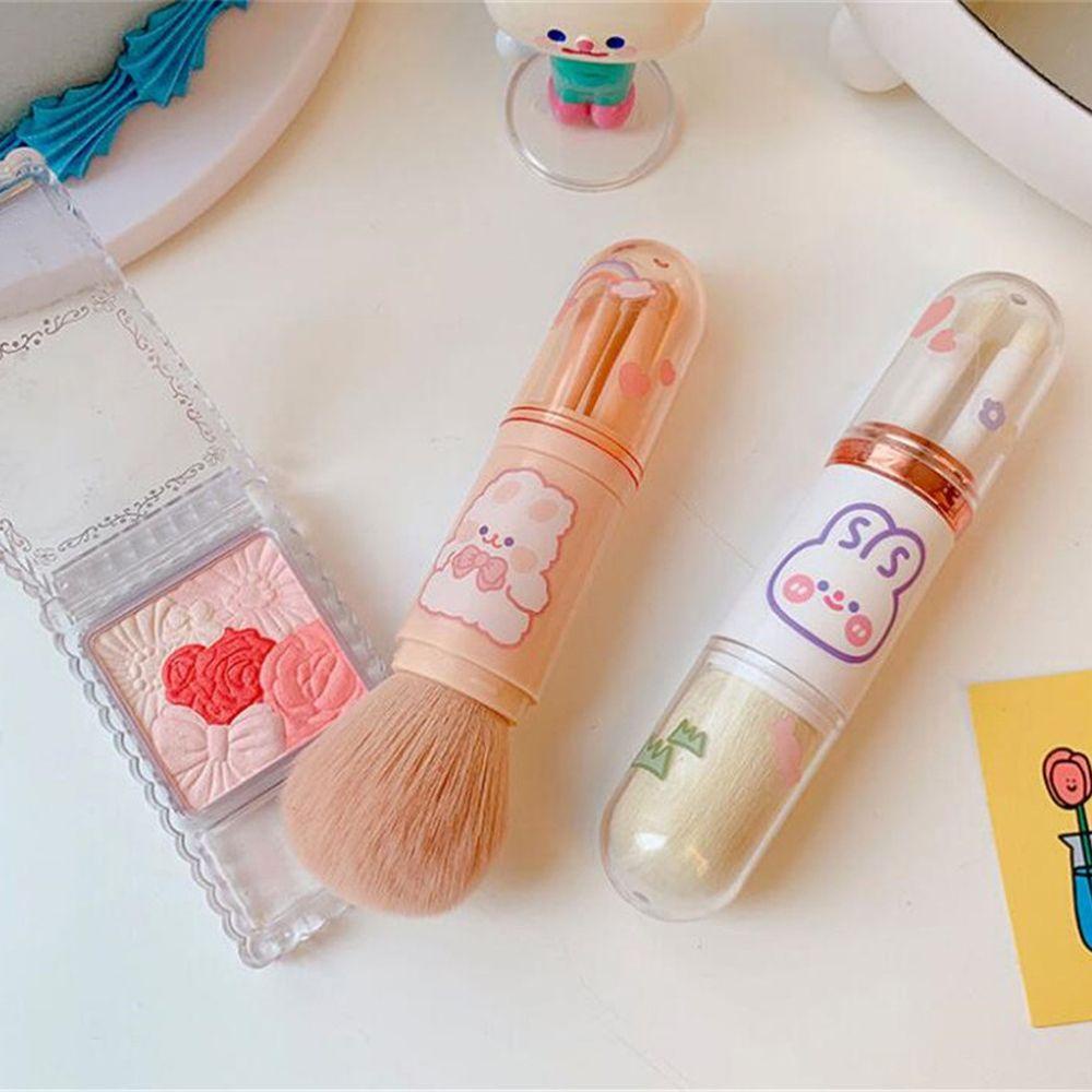 OCEANMAP Cọ Trang Điểm 4 Trong 1 Họa Tiết Hoạt Hình Dễ Thương Cho Nữ