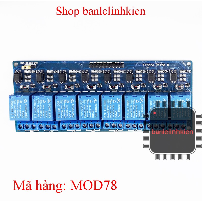 Module relay 8 kênh 5v có opto cách ly