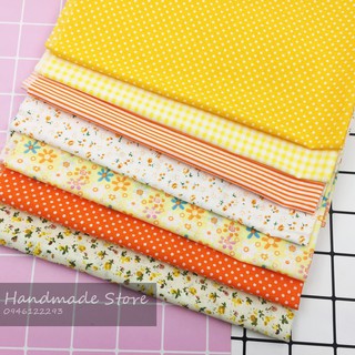 Vải Thô Basic - Tone cam (Full set 7 mảnh)