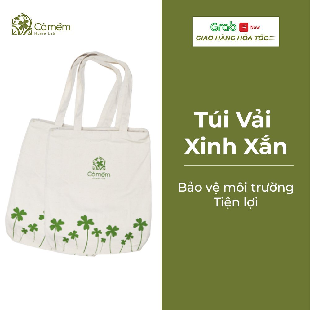 Túi Tote Túi Vải Nữ Canva Có Khóa Miệng Ngăn Phụ Bên Trong Tiện Dụng Xinh Xắn Cỏ Mềm