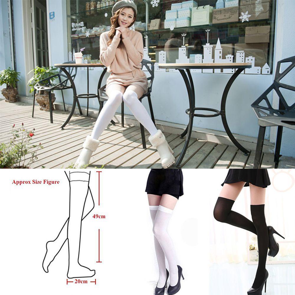 1 cặp vớ dài LILYES bằng cotton đen trắng ôm sát quyến rũ hợp thời trang cho nữ