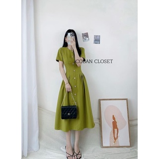 Đầm dài xếp ly eo