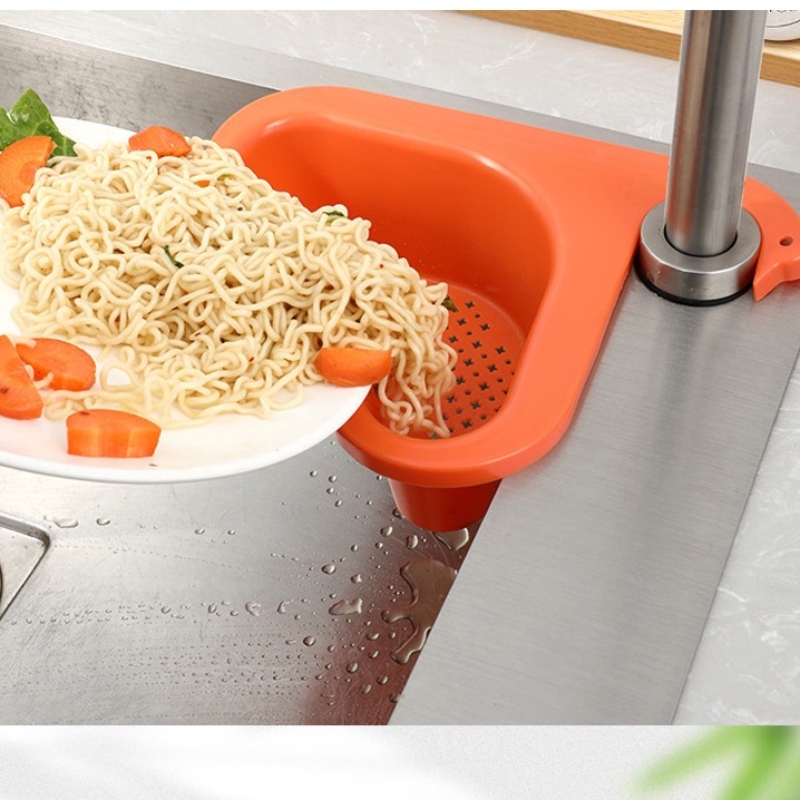 Rổ nhựa gắn bồn rửa hình thiên nga, Khay lọc rác bồn rửa chén tiện dụng - #RONHUA