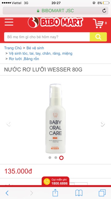 Nước rơ lưỡi Wesser Hàn Quốc cho bé