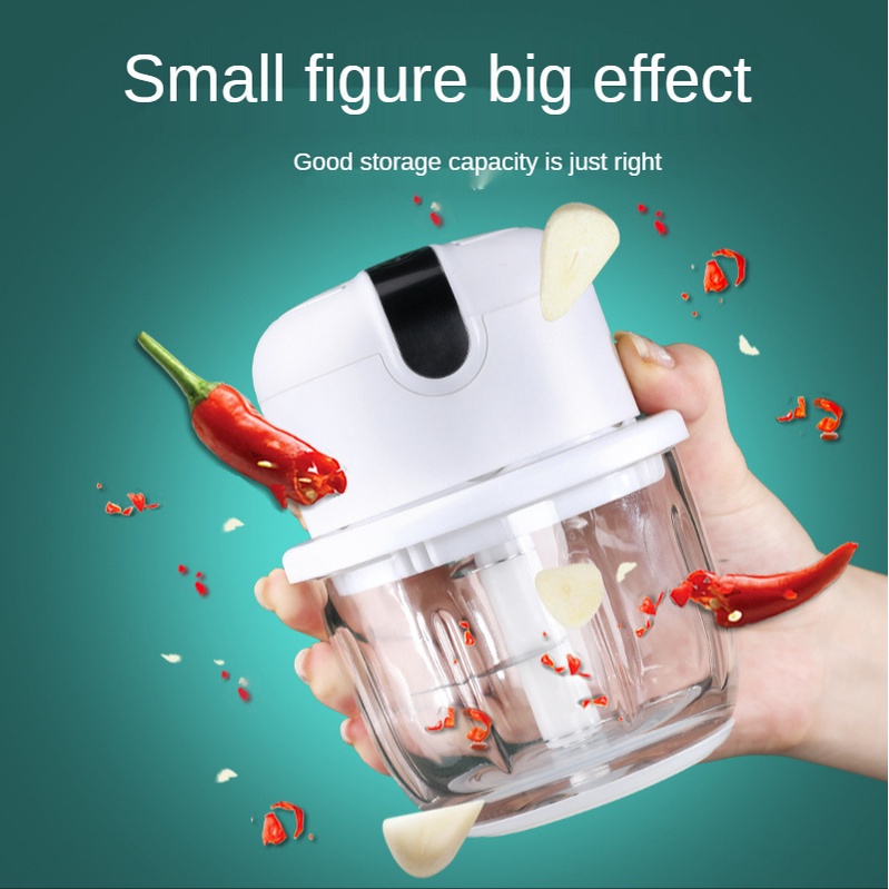 Máy Xay Mini Cầm Tay 300ML Máy Xay Đa Năng Sạc Điện Có Cổng Sạc Usb Xay Tỏi, Ớt, Hành