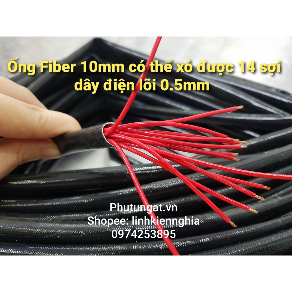 Ống luồn dây điện chống trầy chống cháy sợi thủy tinh_ống Fiber size 10mm ( 1 mét)