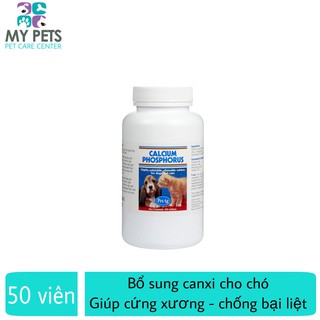 Calcium phosphorus viên nhai bổ sung canxi cho chó mèo - lọ 50 viên