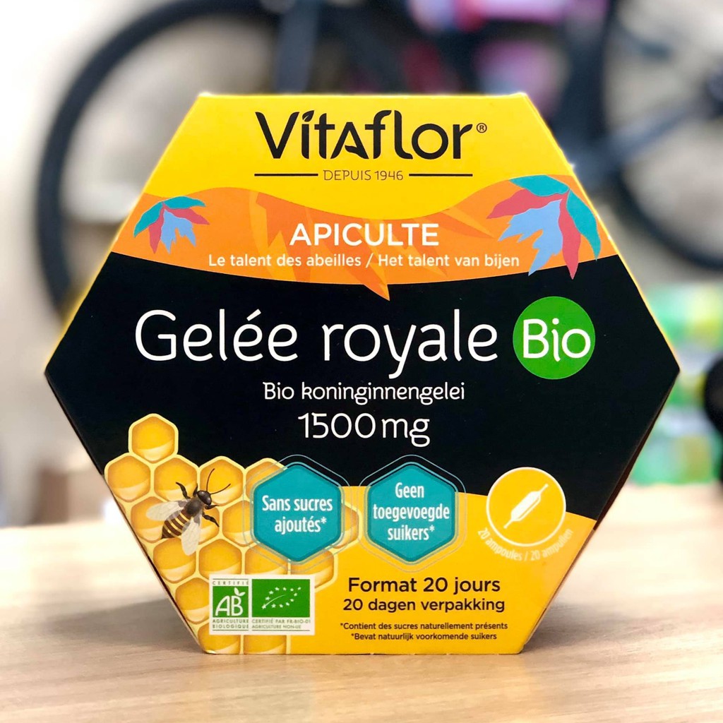 Sữa Ong Chúa Tươi VITAFLOR Gelée Royale Bio 1500mg Pháp 20 Ống - thuytiencosmetics