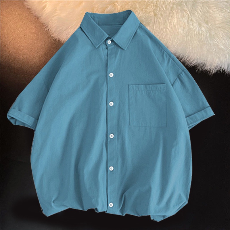 Áo Sơ Mi polo Tay Ngắn Dáng Rộng Thêu Họa Tiết Thời Trang Mùa Hè Cho Cặp Đôi