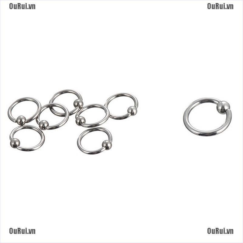 Bộ 10 Khuyên Xỏ Bằng Thép Không Gỉ Cá Tính Thời Trang