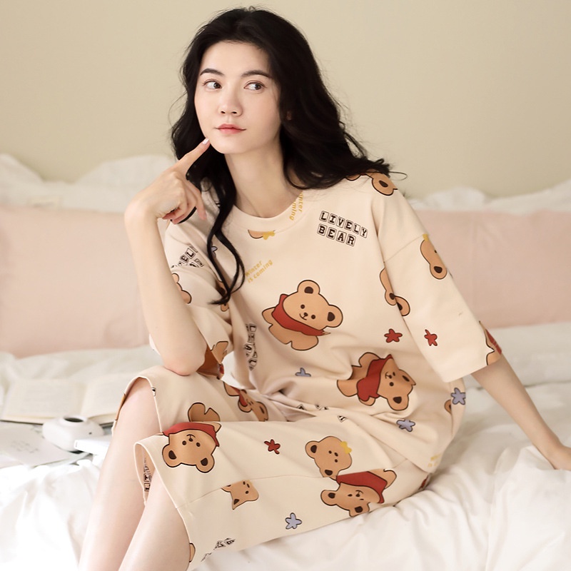 Đồ bộ nữ dễ thương, pyjama, bộ ngủ cotton mặc nhà tay cộc quần lửng mùa hè chất vải mềm mịn thoáng khí L02