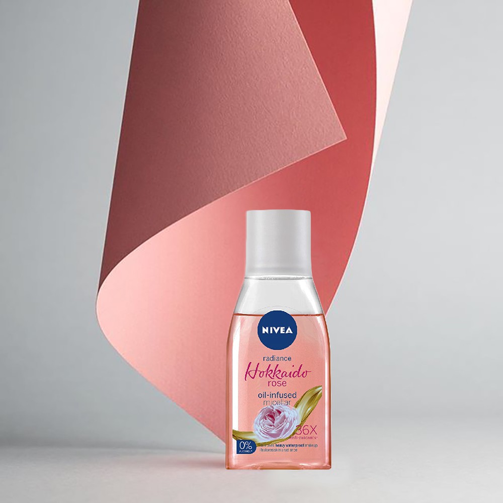 Dầu Tẩy Trang Nivea Hokkaido Rosy White Oil-Infused Micellar 0% Alcohol Chiết Xuất Hoa Hồng 125ml