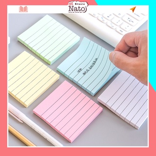 Giấy note ghi chú nhớ tập 70 tờ hình vuông dòng kẻ ngang dán nhiều màu dễ thương GN07